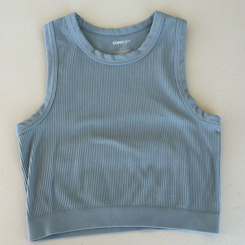 light blue top